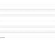 Penmanship Paper with seven lines per page on ledger-sized paper in landscape orientation paper