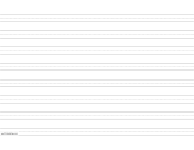 Penmanship Paper with eight lines per page on ledger-sized paper in landscape orientation paper