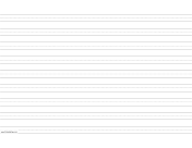 Penmanship Paper with nine lines per page on ledger-sized paper in landscape orientation paper