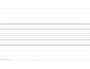 Penmanship Paper with ten lines per page on legal-sized paper in landscape orientation paper