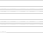 Penmanship Paper with ten lines per page on letter-sized paper in landscape orientation paper