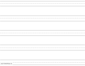 Penmanship Paper with five lines per page on letter-sized paper in landscape orientation paper