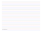 Penmanship Paper - 8 Colored Lines - Landscape paper