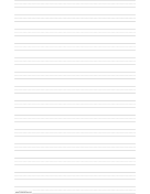 Penmanship Paper with fourteen lines per page on ledger-sized paper in portrait orientation paper