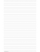 Penmanship Paper with fifteen lines per page on ledger-sized paper in portrait orientation paper