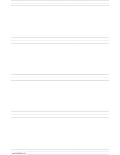 Penmanship Paper with five lines per page on ledger-sized paper in portrait orientation paper