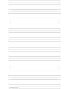 Penmanship Paper with ten lines per page on legal-sized paper in portrait orientation paper