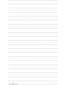 Penmanship Paper with eleven lines per page on legal-sized paper in portrait orientation paper