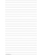 Penmanship Paper with twelve lines per page on legal-sized paper in portrait orientation paper