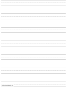 Penmanship Paper with seven lines per page on letter-sized paper in portrait orientation paper