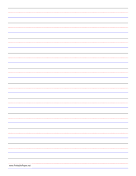 Penmanship Paper - 11 Colored Lines - Portrait paper