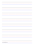 Penmanship Paper - 8 Colored Lines - Portrait paper