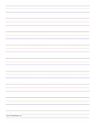 Penmanship Paper - 9 Colored Lines - Portrait paper