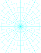 Polar Graph Paper with 10 degree angles and 1-inch radials on letter-sized paper paper