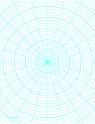 Polar Graph Paper with 15 degree angles and 1/4-inch radials on letter-sized paper paper