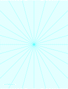 Polar Graph Paper with 15 degree angles and 1/8-inch radials on letter-sized paper paper