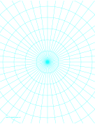 Polar Graph Paper with 7.5 degree angles and 1-inch radials on letter-sized paper paper