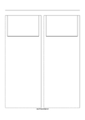 Storyboard with 2x1 grid of 3:2 (35mm photo) screens on A4 paper paper