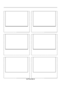 Storyboard with 2x3 grid of 3:2 (35mm photo) screens on A4 paper paper