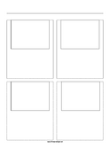 Storyboard with 2x2 grid of 4:3 (full screen) screens on A4 paper paper
