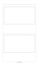 Storyboard with 1x2 grid of 16:9 (widescreen) screens on legal paper paper