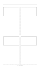 Storyboard with 2x2 grid of 16:9 (widescreen) screens on legal paper paper