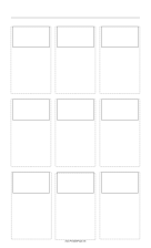 Storyboard with 3x3 grid of 16:9 (widescreen) screens on legal paper paper