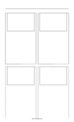 Storyboard with 2x2 grid of 3:2 (35mm photo) screens on legal paper paper