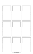Storyboard with 3x3 grid of 3:2 (35mm photo) screens on legal paper paper