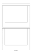 Storyboard with 1x2 grid of 4:3 (full screen) screens on legal paper paper