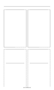 Storyboard with 2x2 grid of 4:3 (full screen) screens on legal paper paper