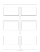 Storyboard with 2x3 grid of 16:9 (widescreen) screens on letter paper paper