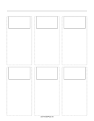Storyboard with 3x2 grid of 16:9 (widescreen) screens on letter paper paper