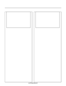 Storyboard with 2x1 grid of 3:2 (35mm photo) screens on letter paper paper