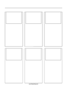 Storyboard with 3x2 grid of 4:3 (full screen) screens on letter paper paper