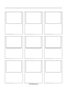 Storyboard with 3x3 grid of 4:3 (full screen) screens on letter paper paper